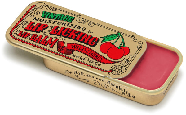 Wild Cherry Lip Licking Flavored Lip Balm - Vintage Slider Tin