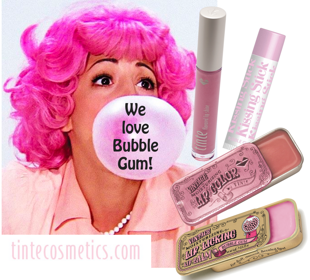 Pink Bubble Gum Lip licking flavored lip balm & glosses tinte cosmetics
