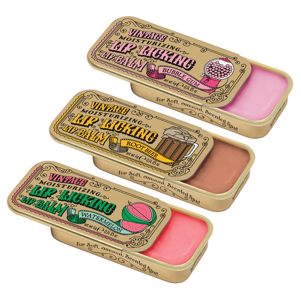 Candy Cane Lip Licking Lip Balm Kit: Watermelon, Root Beer & Bubble Gum
