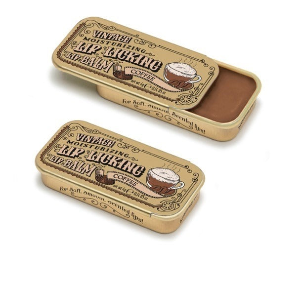 Coffee Lip Licking Flavored Lip Balm - Vintage Slider Tin | Tinte
