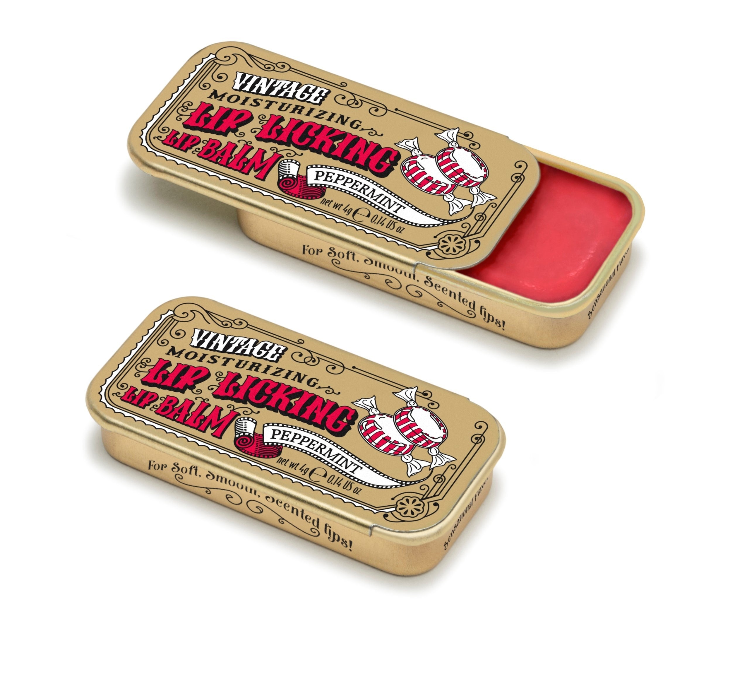 brunt lip service 25 リップサービス アウトドアテーブル Peppermint Lip Licking Flavored Lip Balm - Vintage Slider Tin