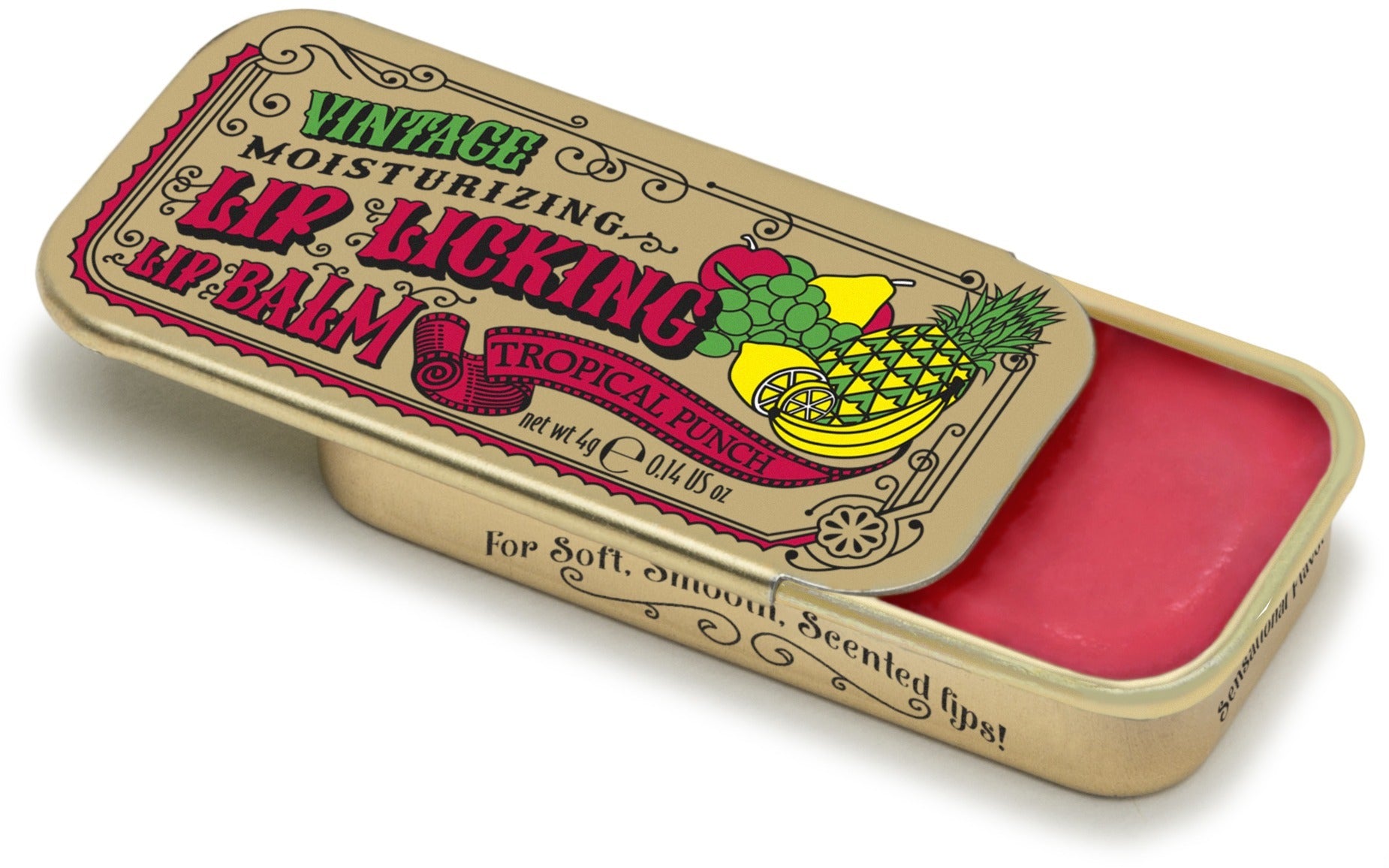 Tropical Lip Licking Flavored Lip Balm - Vintage Slider Tin