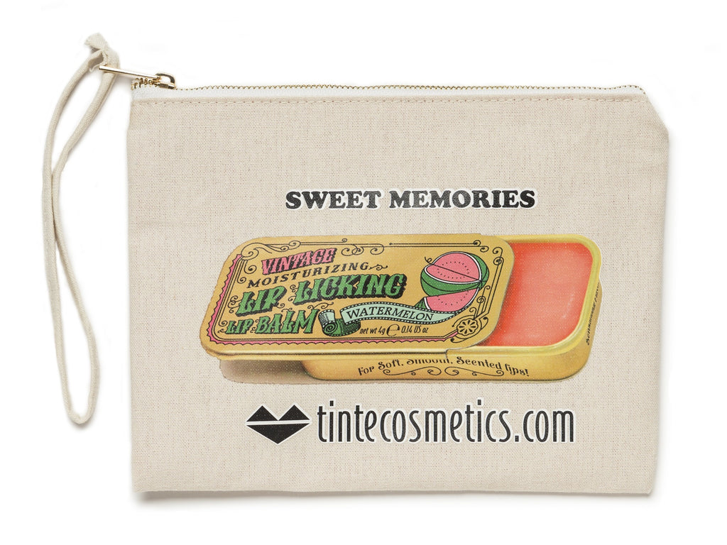 TINte Sweet Memories Canvas Makeup Wristlet Clutch