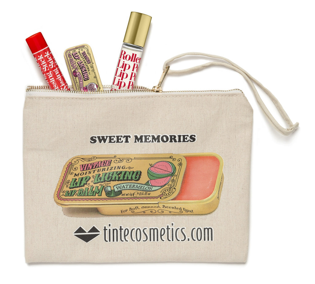TINte Sweet Memories Canvas Makeup Wristlet Clutch